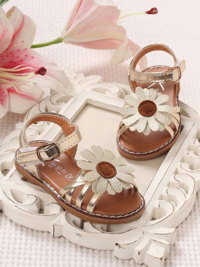 Buy Walktrendy Girls Gold Toned Comfort Sandals Sandals for Girls 7495026 Myntra