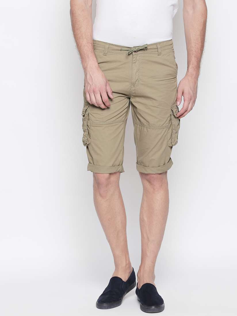 Buy beevee Men Khaki Solid Cargo Shorts Shorts for Men 7497246 Myntra
