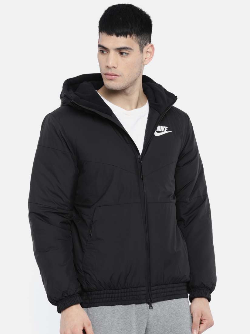 Buy Nike Men Black Solid NSW SYN FILL Standard Fit Water Resistant Hooded Puffer Jacket Jackets for Men 7500700 Myntra