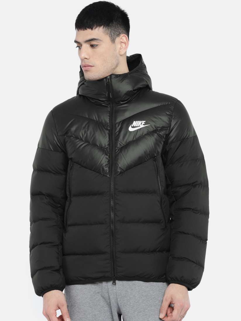 Buy Nike Men Black Solid NSW DWN FILL WR Standard Fit Water Resistant Hooded Puffer Jacket Jackets for Men 7500705 Myntra