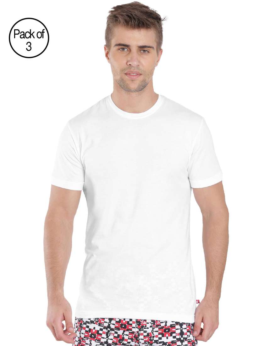 Buy Jockey Pack of 3 Men White Solid Round Neck T shirt Tshirts for Men 7503850 Myntra