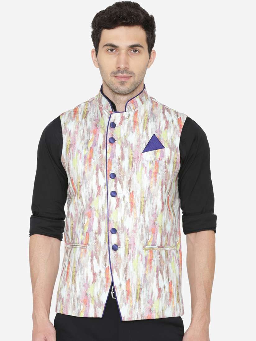 Buy Wintage Men Multicoloured Printed Nehru Jacket Nehru Jackets for Men 7509358 Myntra