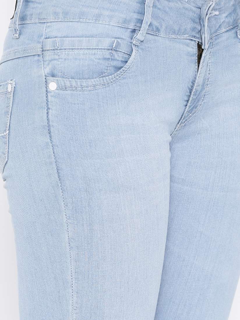 Light blue jean capris hot sale