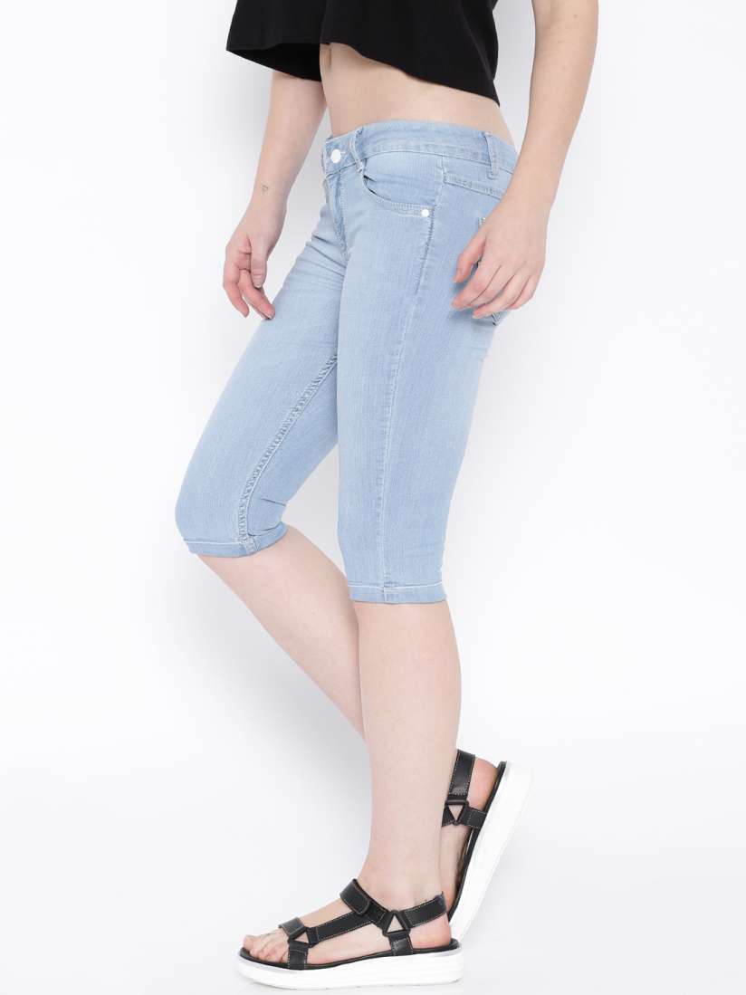 Light blue denim capris new arrivals