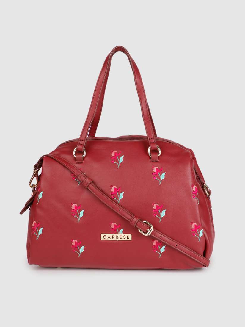 Buy Caprese Maroon Embroidered Blossom Handheld Bag Handbags for Women 7532232 Myntra