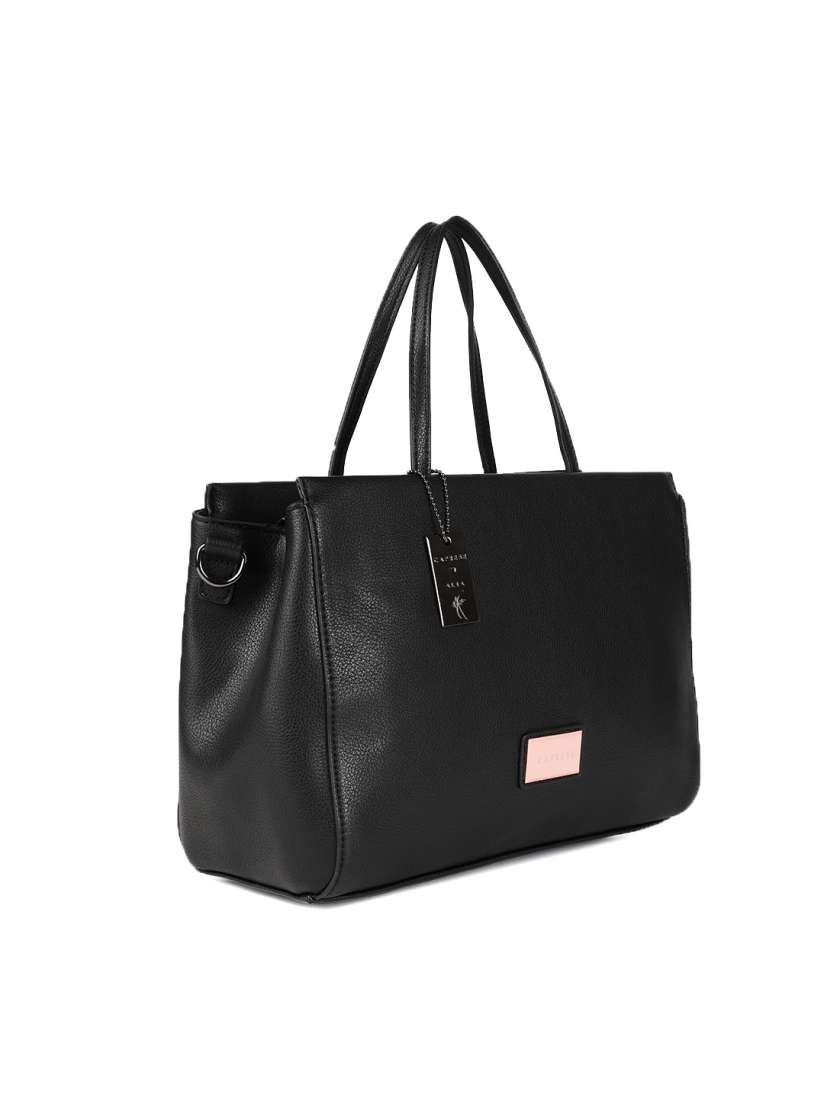 Caprese black solid handheld bag store