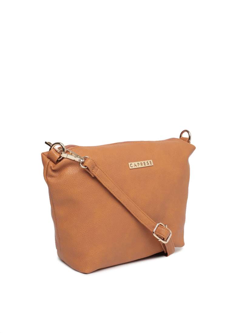 Buy Caprese Brown Solid Sling Bag Handbags for Women 7532436 Myntra