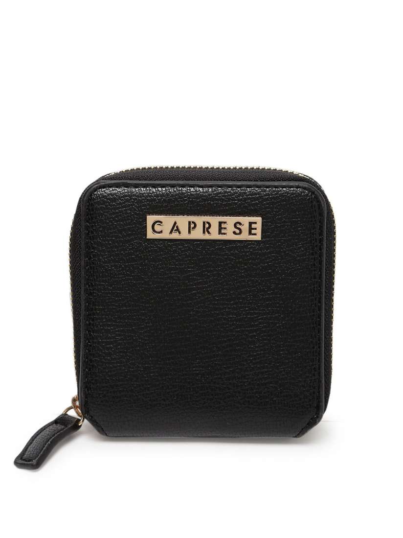 Buy Caprese Women Black Solid Zip Around Wallet Wallets for Women 7532437 Myntra