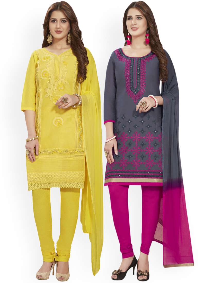 Unstitched suits myntra on sale