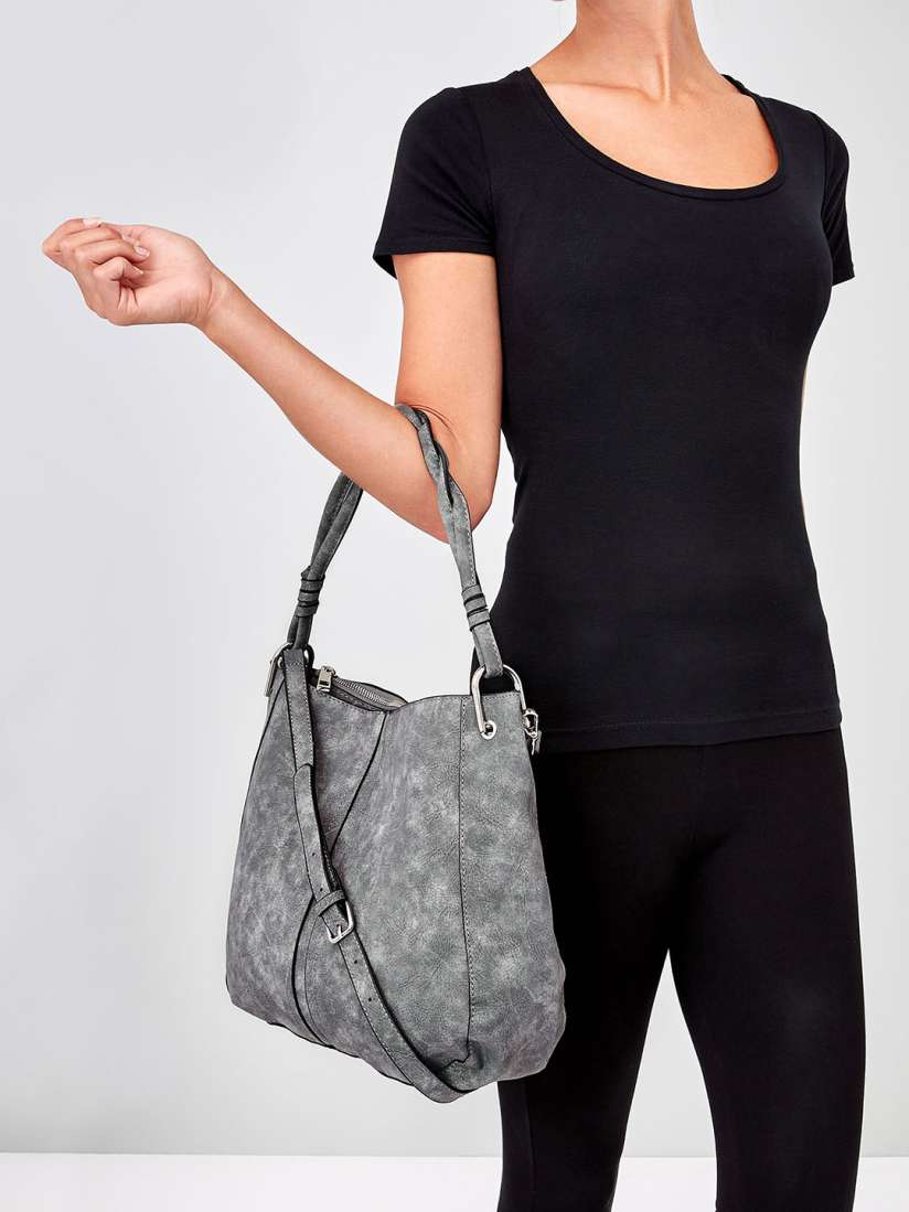 Buy next Grey Solid Hobo Bag Handbags for Women 7548170 Myntra