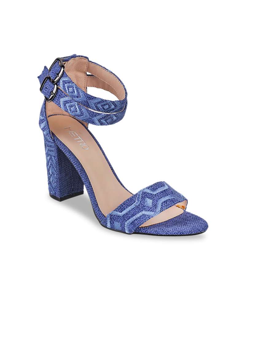 Blue embroidered heels hotsell