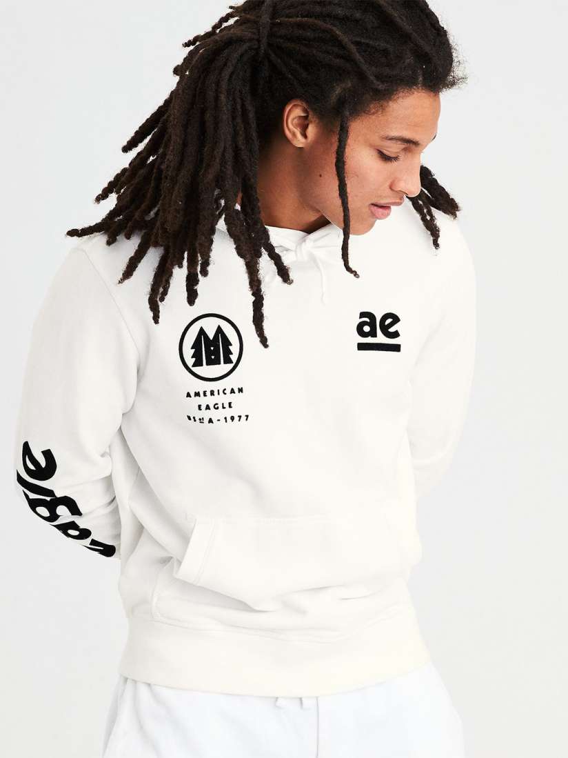 Buy AMERICAN EAGLE OUTFITTERS Men White Solid Hooded Sweatshirt Sweatshirts for Men 7563122 Myntra