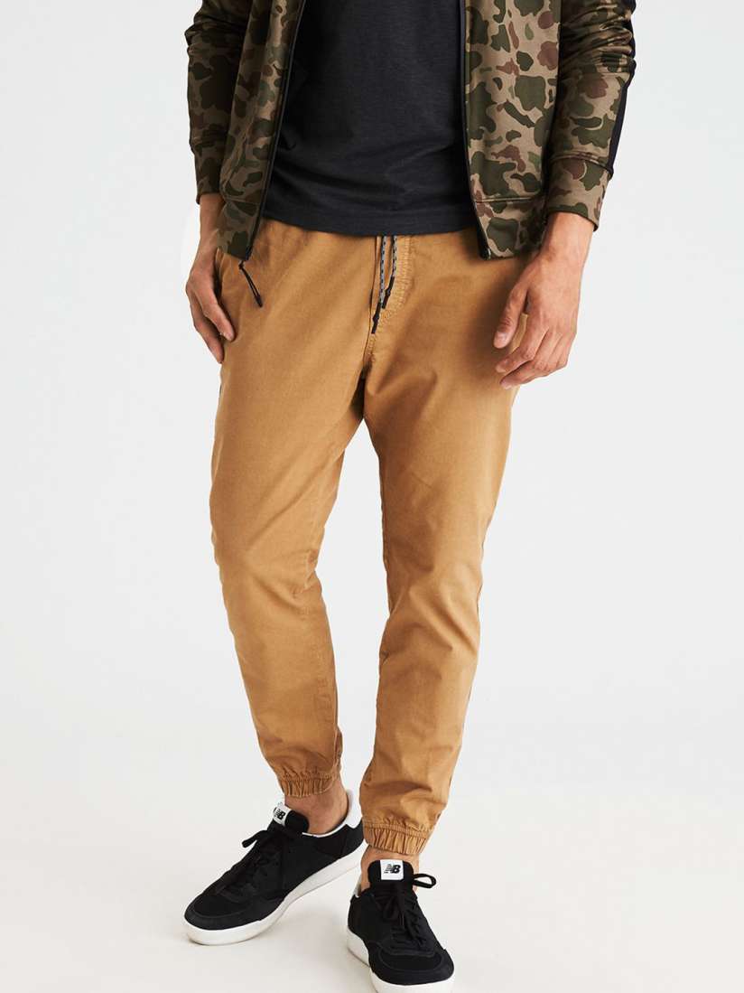 Khaki joggers american eagle best sale