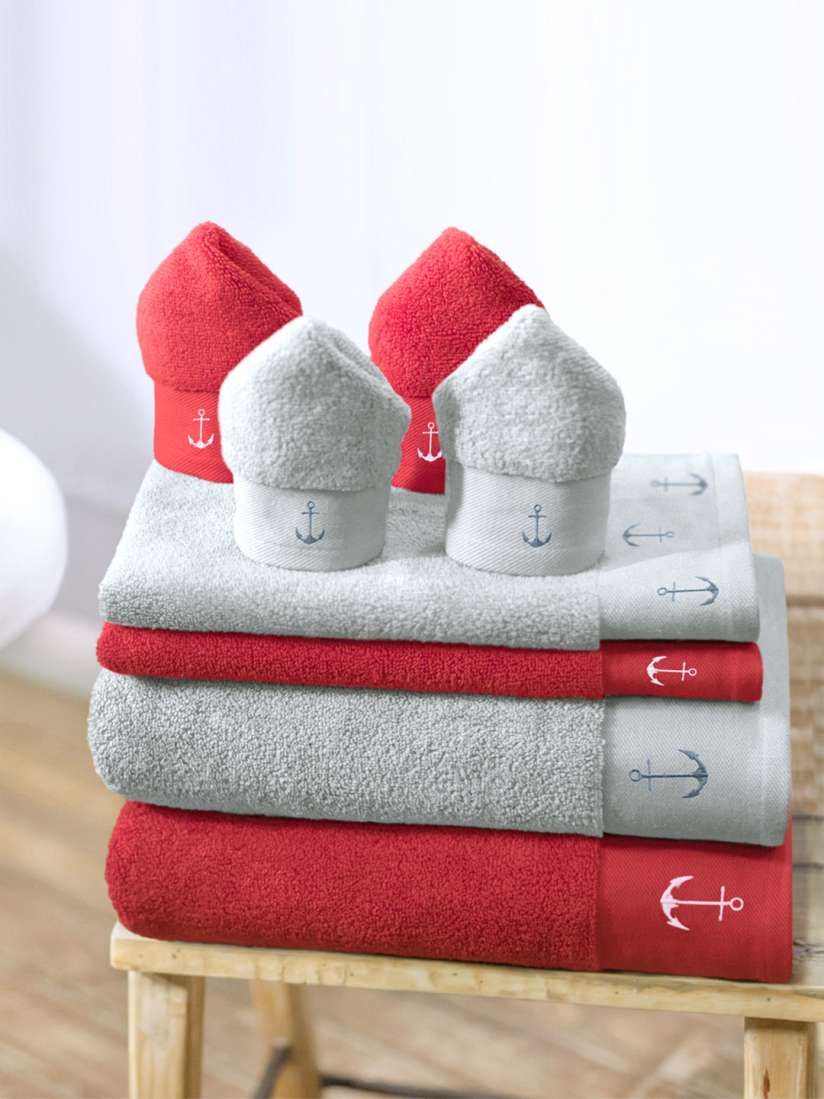 Buy Swiss Republic Red Grey Set of 8 700 GSM Cotton Bath Towels Towel Set for Unisex 7568328 Myntra