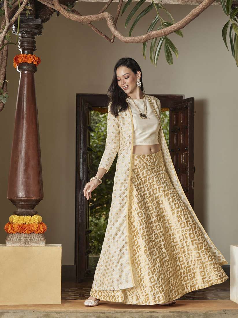 Formal cream skirt top