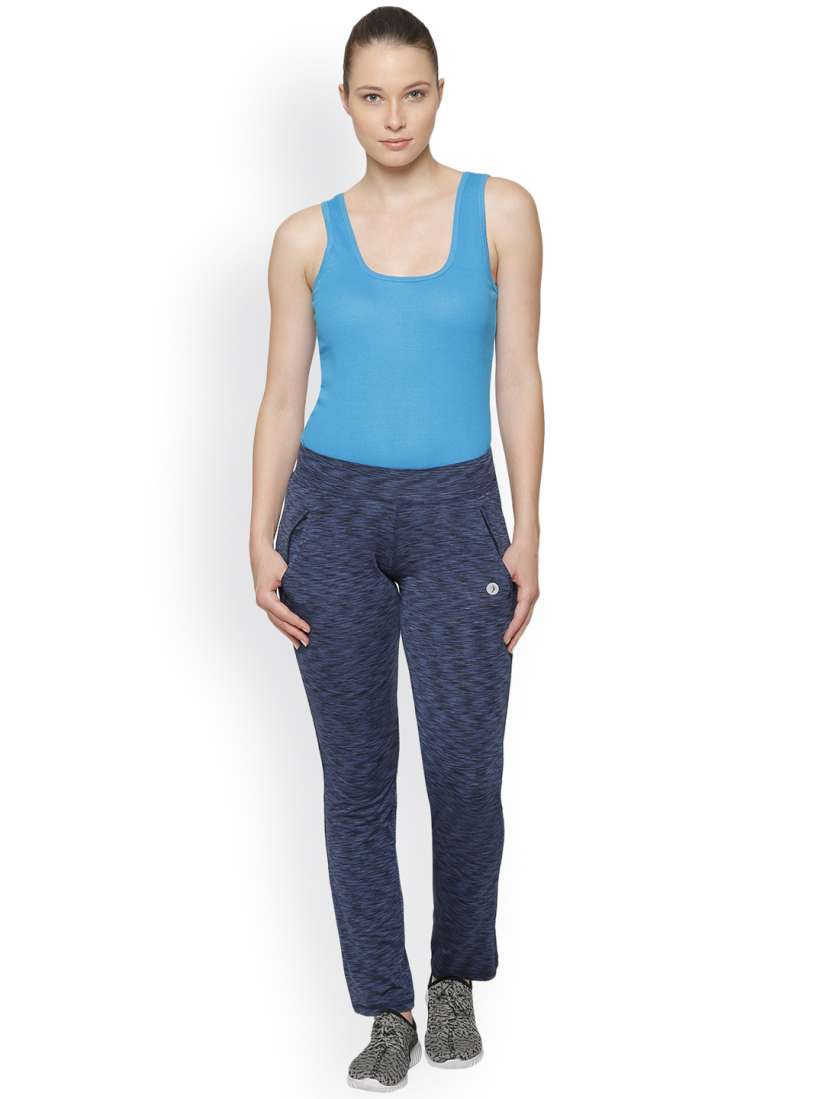 Buy BUKKUM Women Blue Self Design Straight Fit Track Pant Track Pants for Women 7578613 Myntra