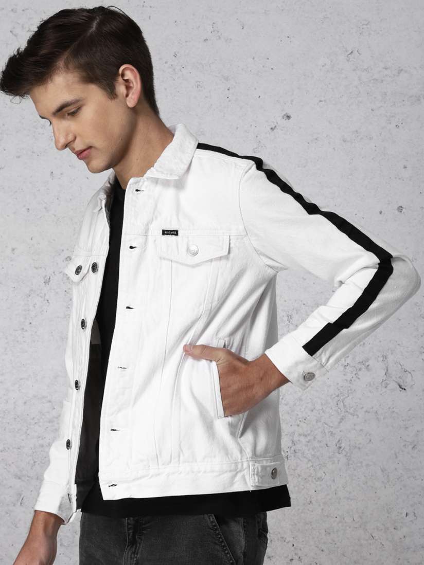 Buy Ecko Unltd Men White Solid Denim Jacket Jackets for Men 7579111 Myntra