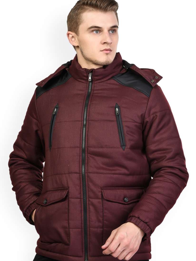 Buy Trufit Men Maroon Solid Puffer Jacket Jackets for Men 7587722 Myntra