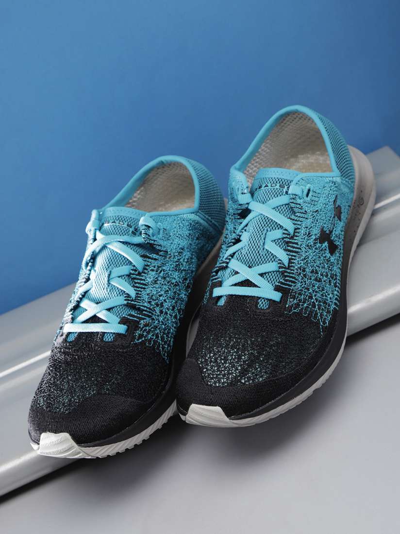 Buy UNDER ARMOUR Men Blue Black Woven Design UA Threadborne Blur Running Shoes Sports Shoes for Men 7590515 Myntra