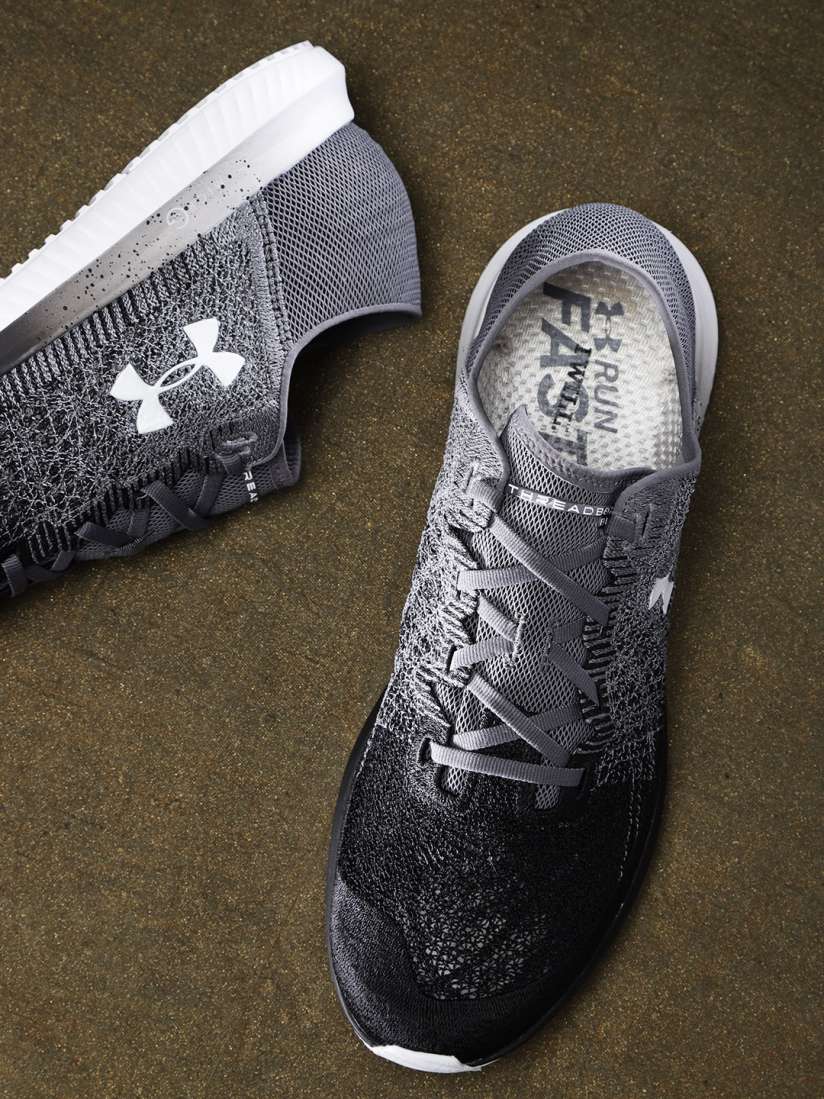 Buy UNDER ARMOUR Men Black Grey Threadborne Blur Woven Design Running Shoes Sports Shoes for Men 7590582 Myntra