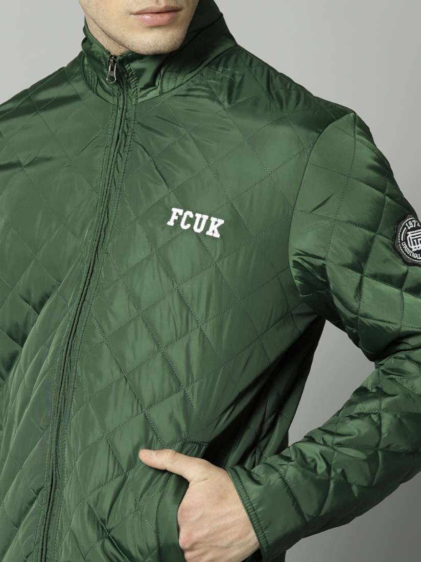 Buy French Connection Men Green Solid Quilted Jacket Jackets for Men 7593443 Myntra