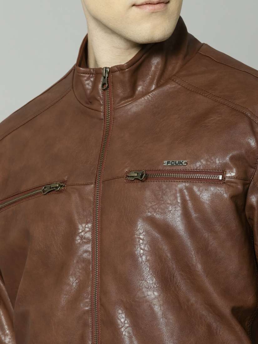 Fcuk leather jacket outlet