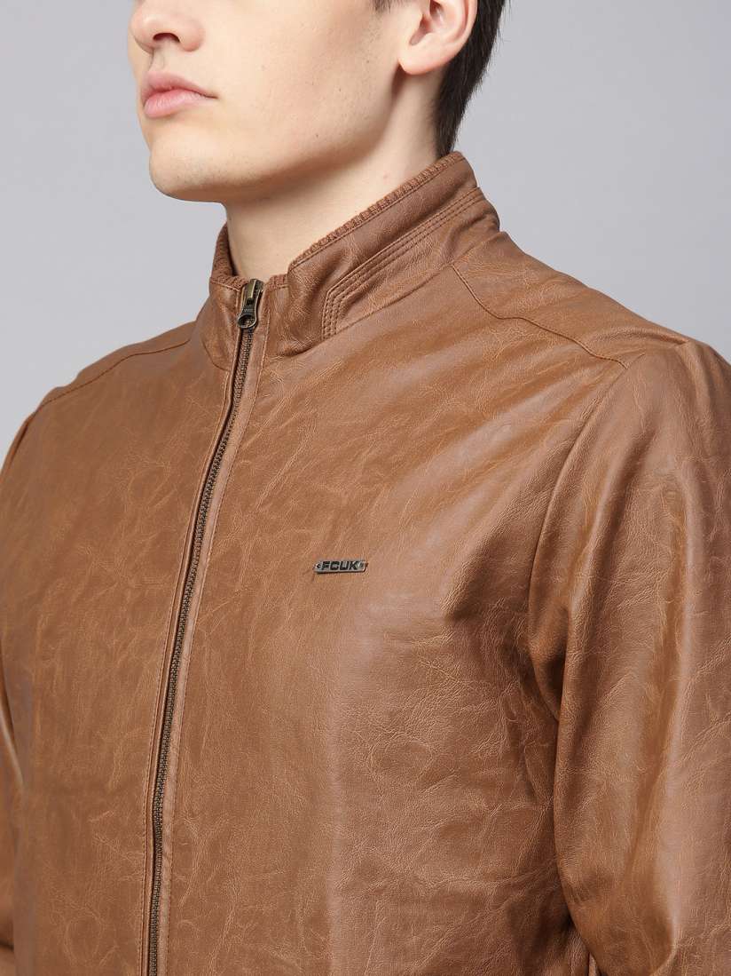 Fcuk leather jacket clearance