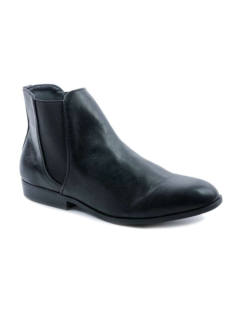 London Rag Womens Black Flat Chelsea Boots Shoetopia Smart Casual