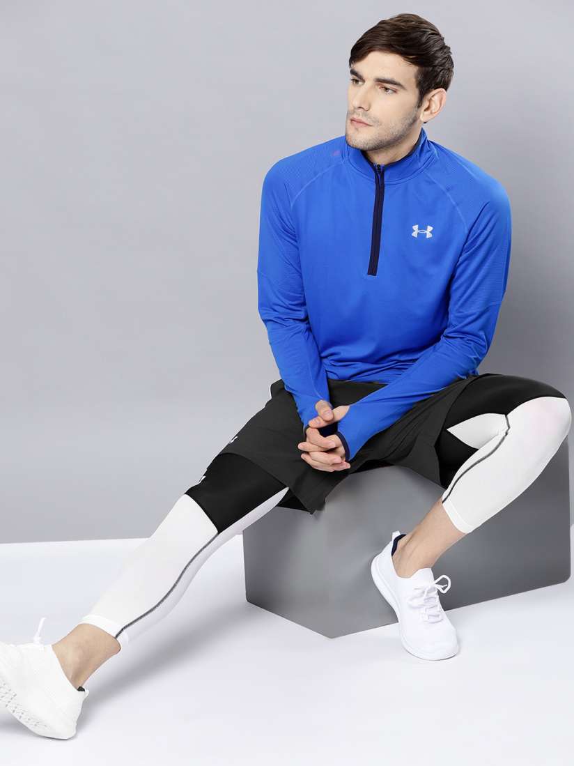 Buy UNDER ARMOUR Men Black White Colourblocked SC30 3 4th Basketball Tights Tights for Men 7605562 Myntra