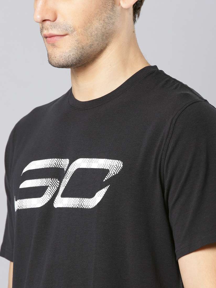 Buy UNDER ARMOUR Men Black SC30 Logo Printed Detail T shirt Tshirts for Men 7605772 Myntra