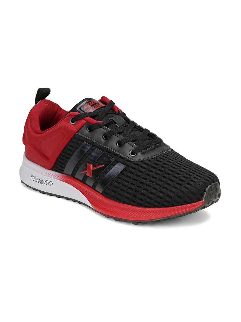 Sparx men's black and red running shoes clearance