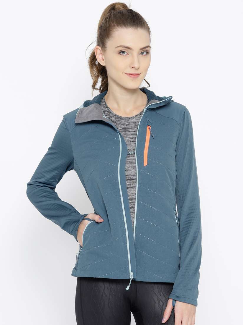 Buy UNDER ARMOUR Women Blue CGR Exert Solid Hooded Hiking Jacket Jackets for Women 7610502 Myntra