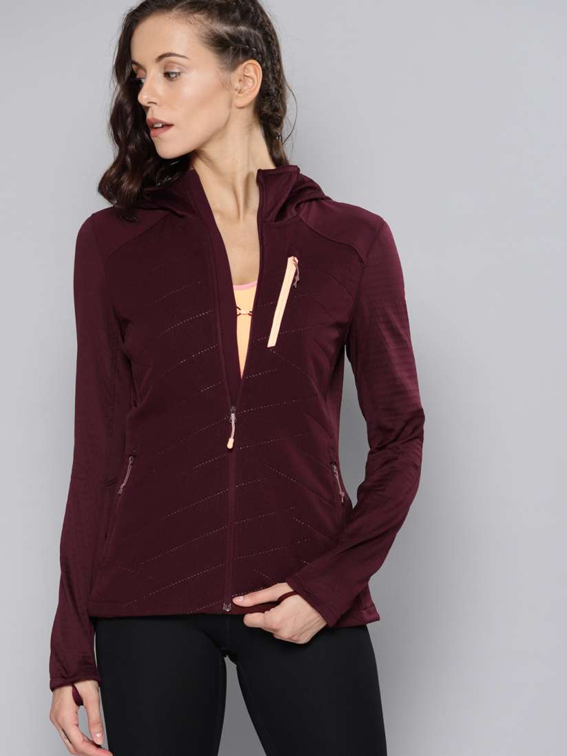 Buy Under Armour Women Burgundy Solid ColdGear Reactor Exert Sporty Jacket Jackets for Women 7610510 Myntra