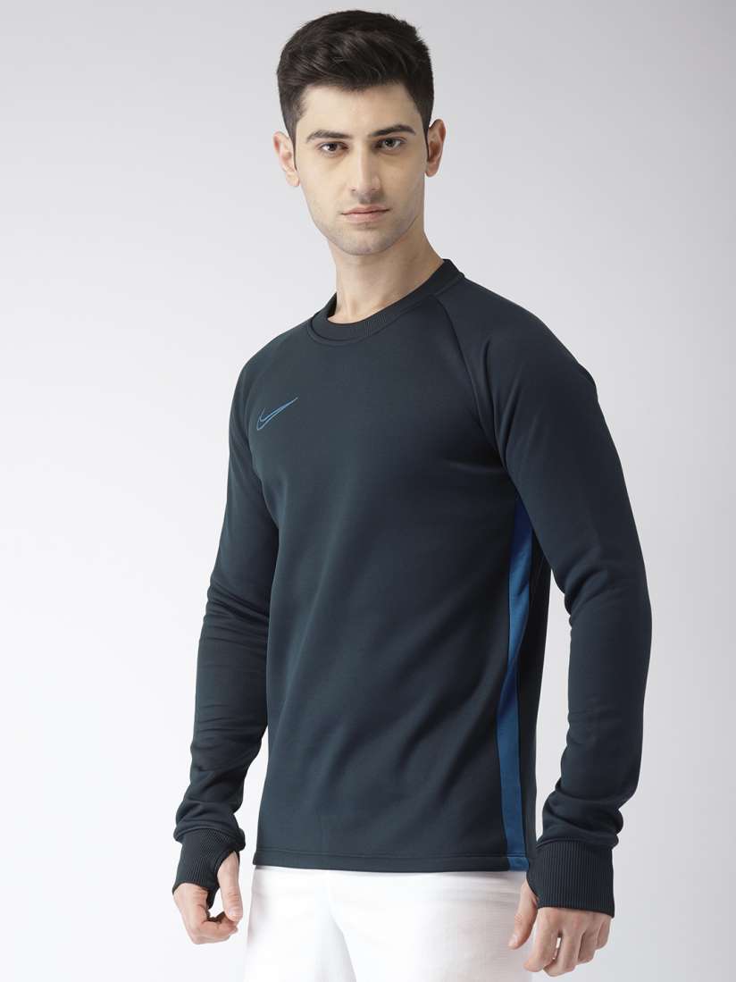 Buy Nike Men Navy Blue Solid THRMA ACDMY CREW Slim Fit Round Neck Dri FIT Football Sweatshirt Sweatshirts for Men 7616340 Myntra