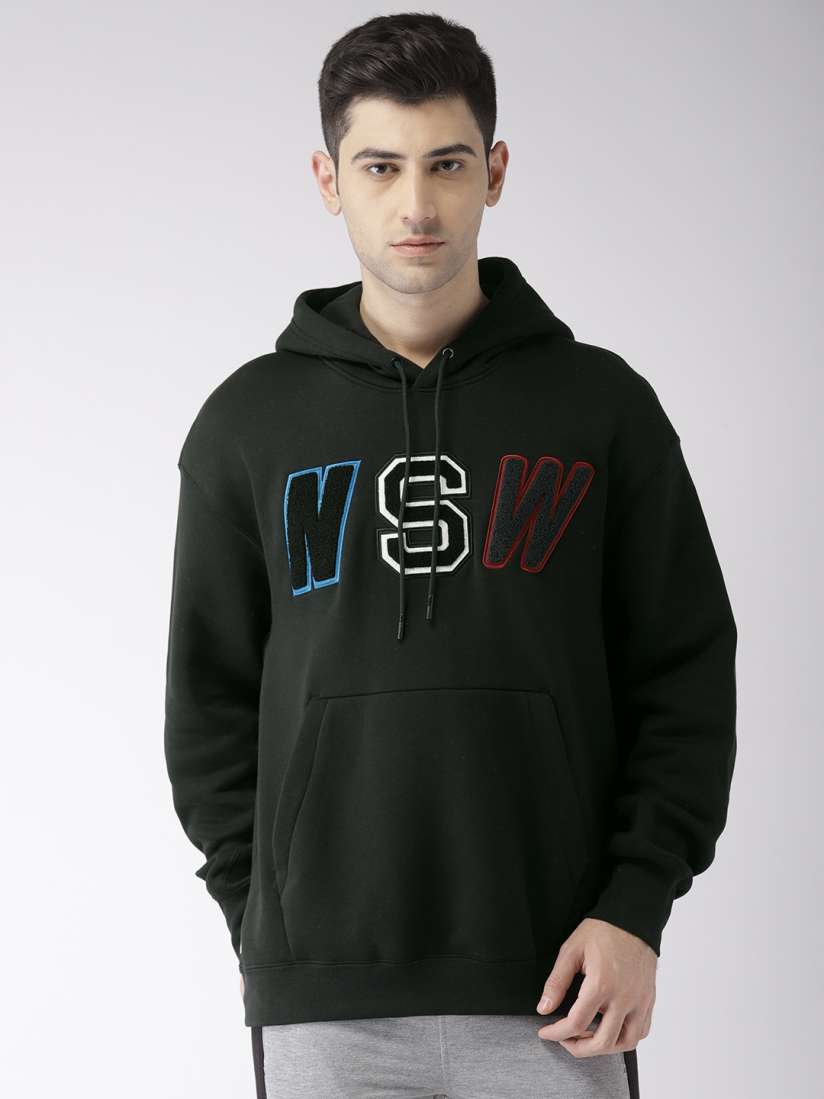 Buy Nike Men Black Printed Loose Fit NSW HOODIE PO FLC Sweatshirt Sweatshirts for Men 7616686 Myntra