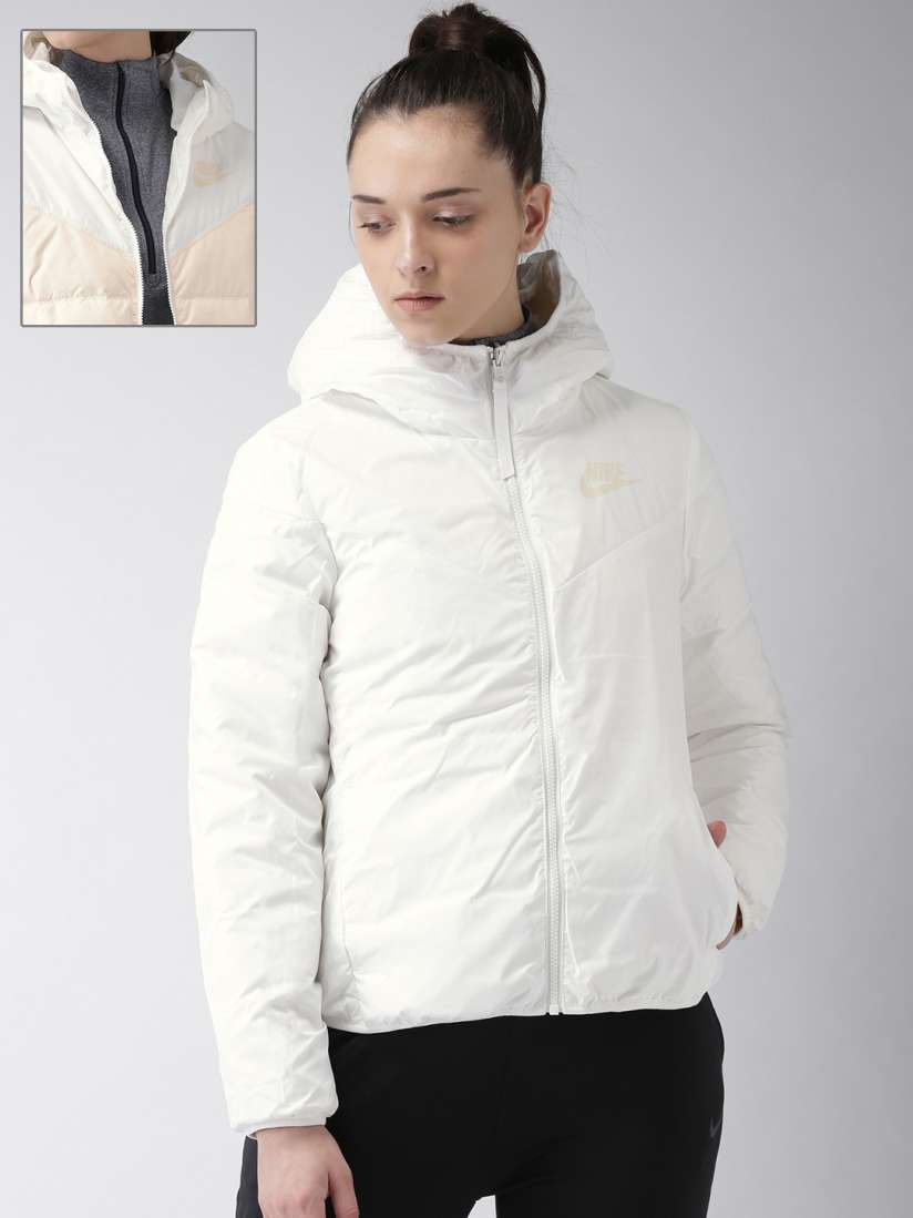 Buy Nike Women Cream Coloured White WR DWN FILL Solid Reversible Padded Jacket Jackets for Women 7616799 Myntra