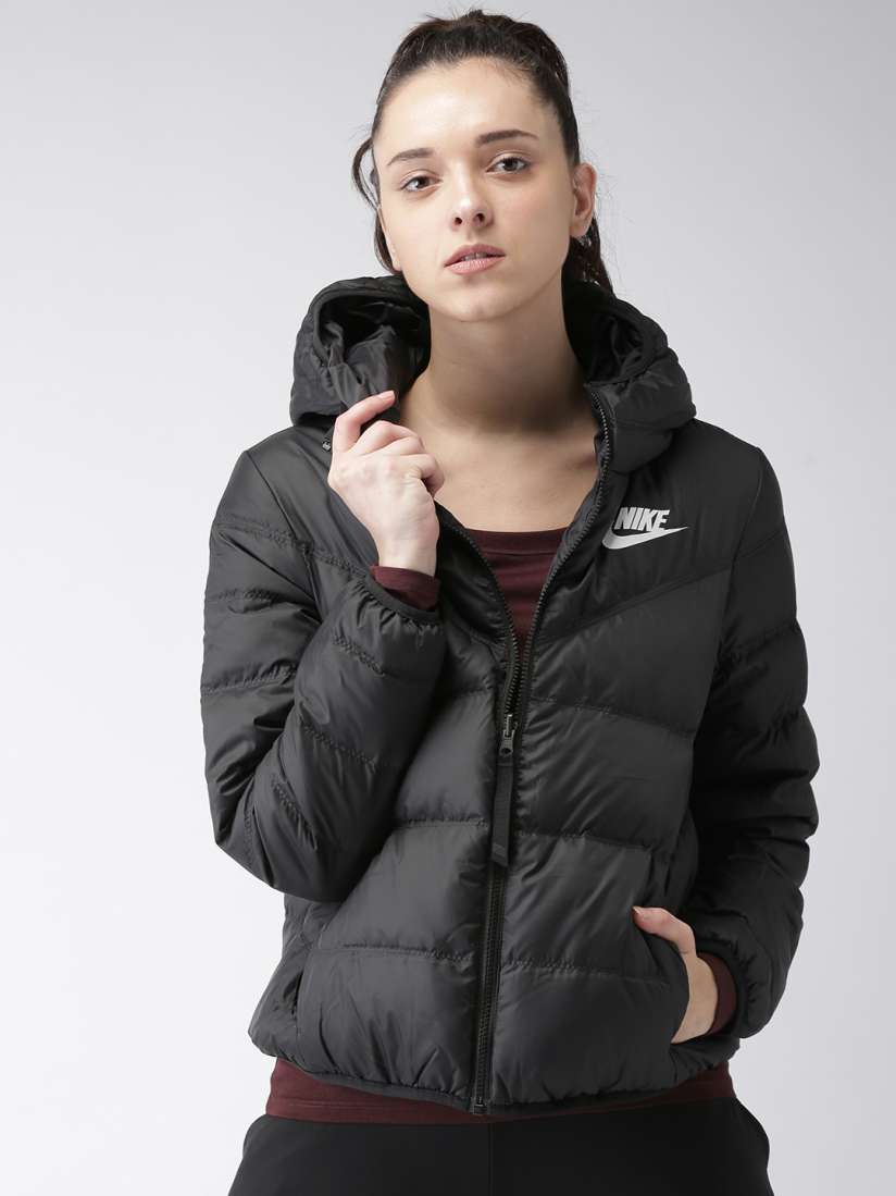 Buy Nike Women Black White WR DWN FILL Solid Reversible Padded Jacket Jackets for Women 7616810 Myntra