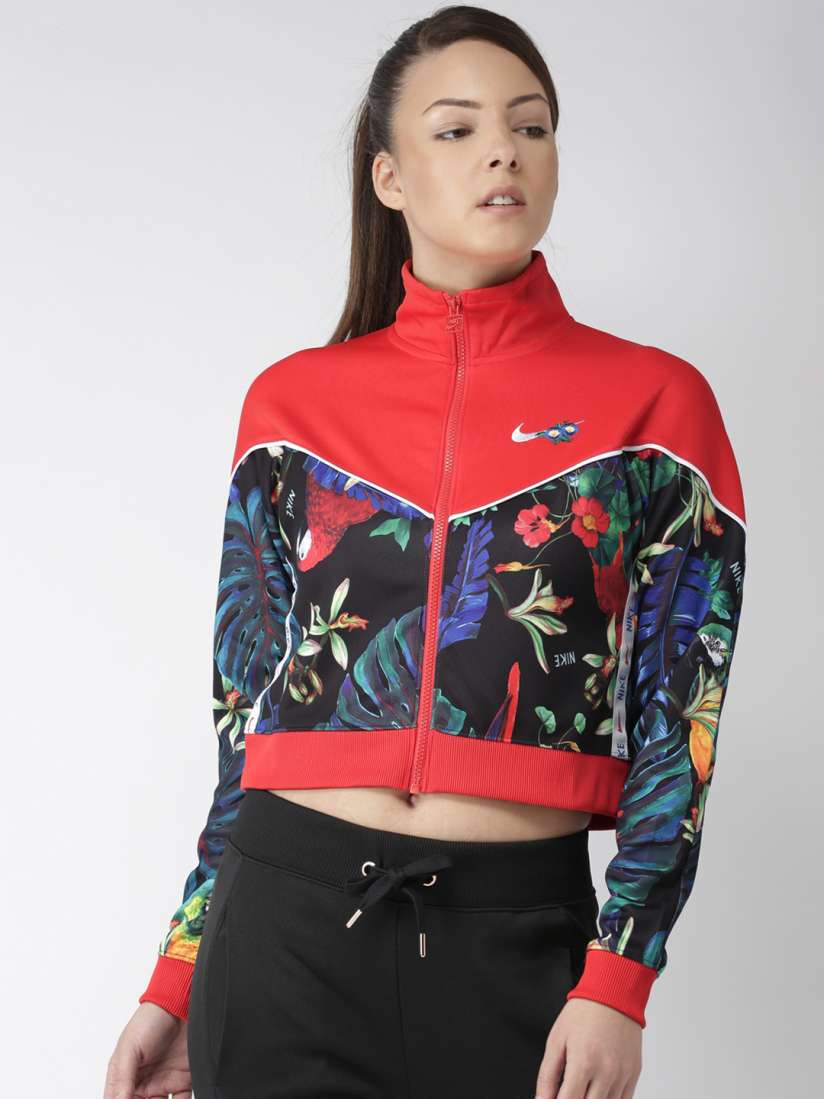 Buy Nike Women Red Printed Standard Fit NSW JKT FZ HYPER FEMME Bomber Jacket Jackets for Women 7616829 Myntra