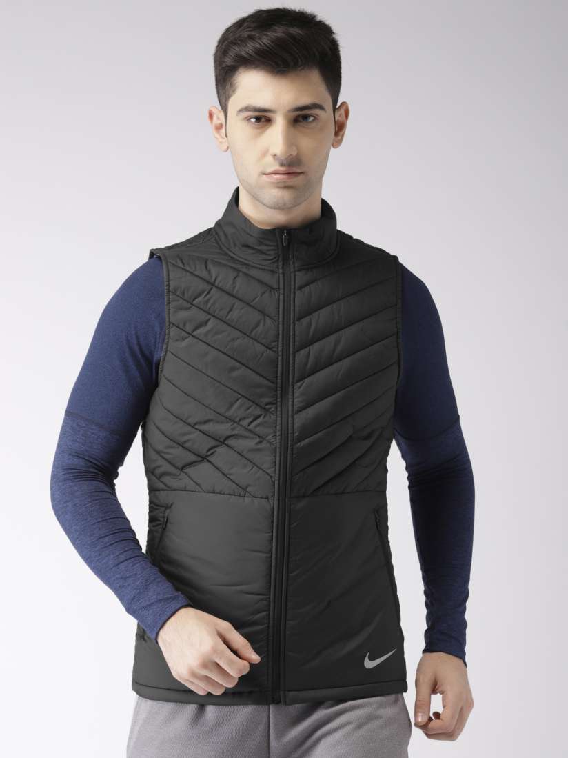 Buy Nike Men Charcoal Grey Solid Standard Fit Water Repellent Technology AROLYR VEST Jacket Jackets for Men 7616834 Myntra