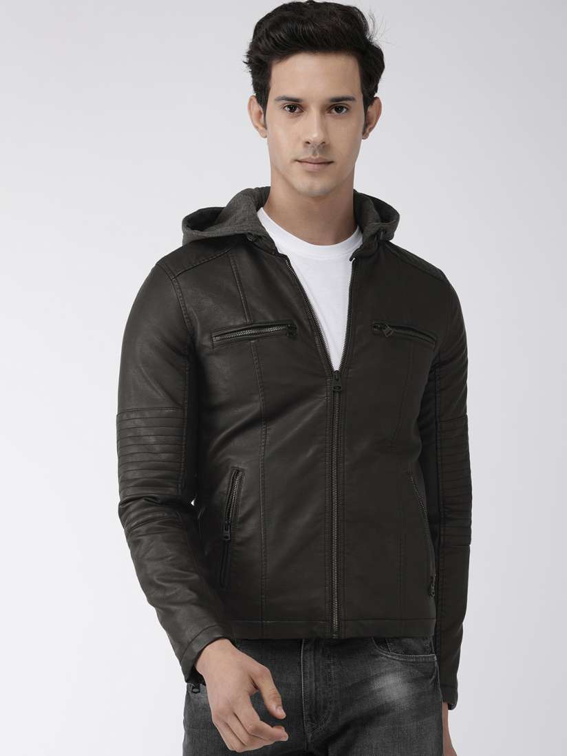 Levis leather jacket with hood deals