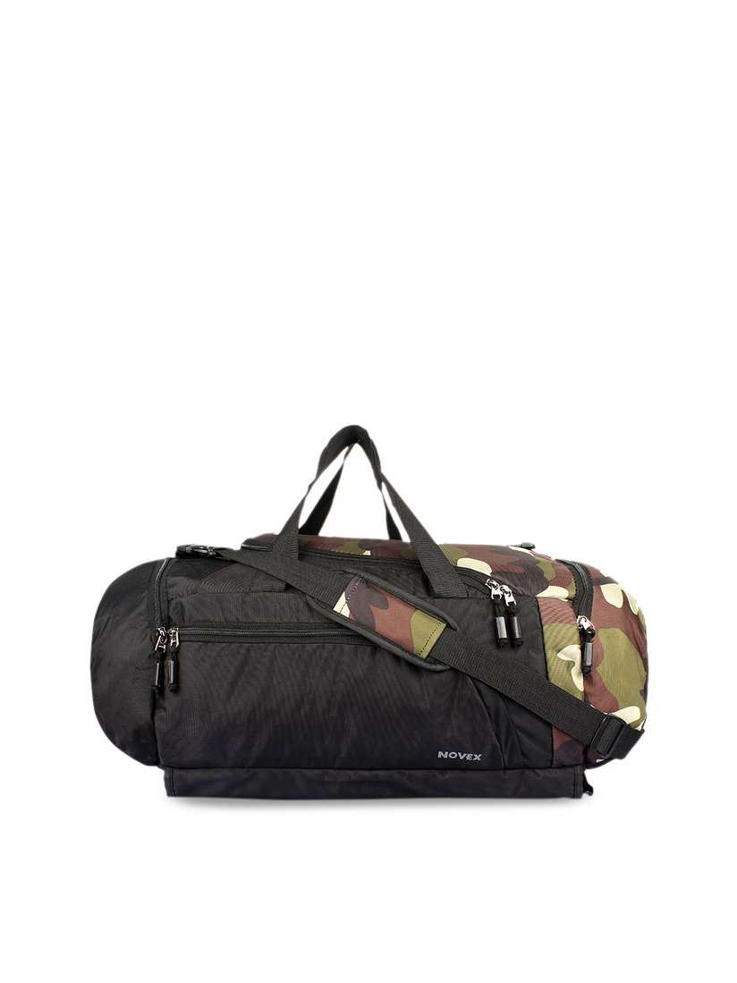 Buy NOVEX Unisex Black Olive Green Duffel Bag cum Rucksack