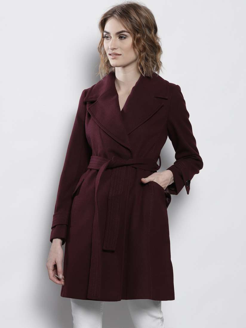 Dorothy perkins burgundy coat discount