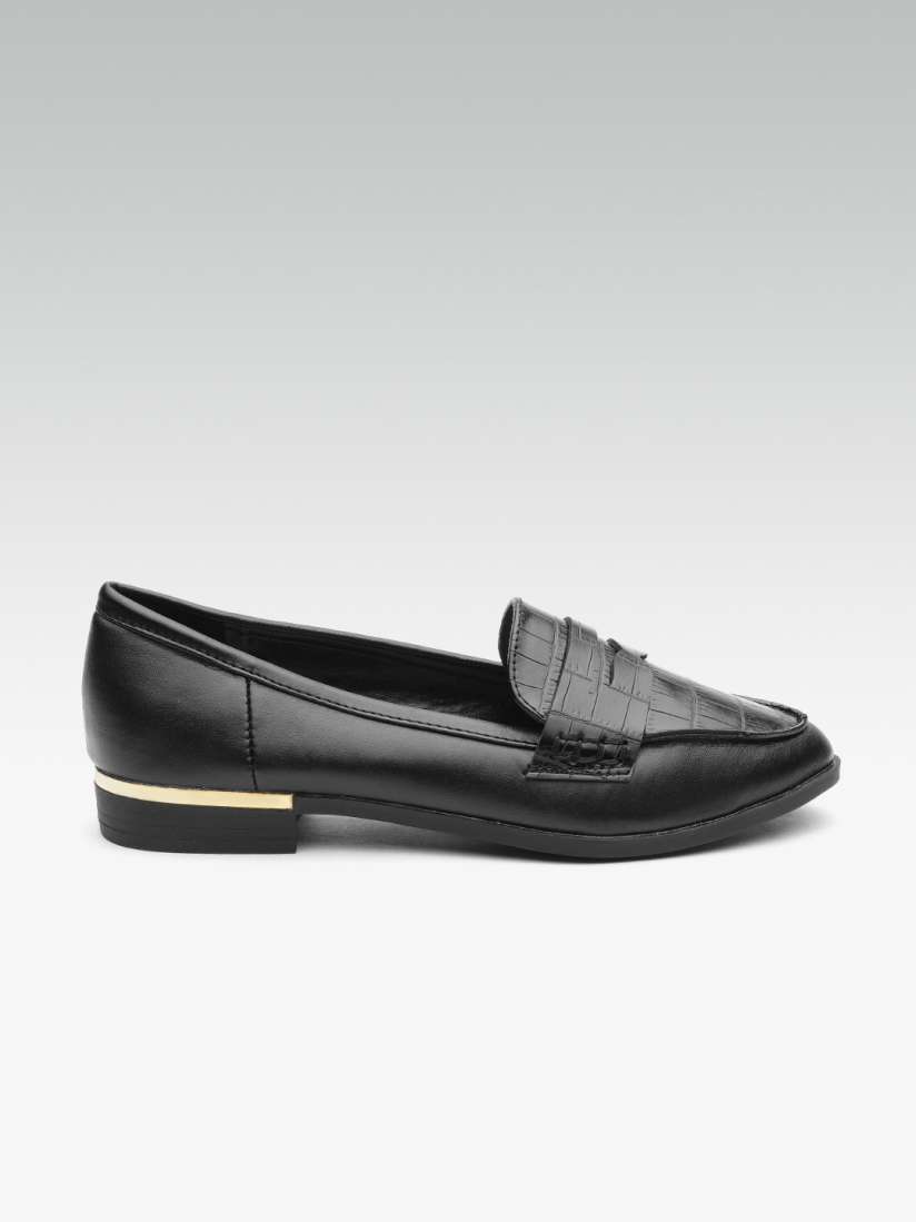 Buy DOROTHY PERKINS Women Black Croc Texture Loafers Casual Shoes for Women 7637160 Myntra