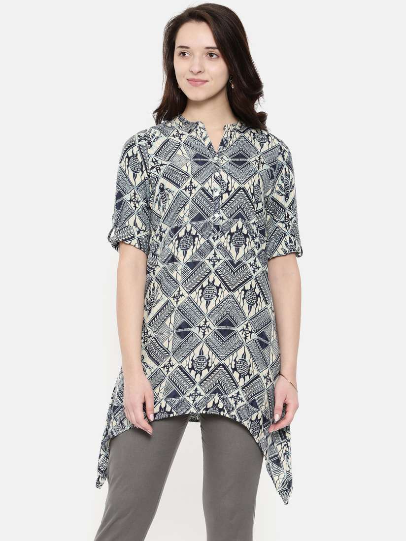 Buy Melange by Lifestyle Blue Printed Kurti Kurtis for Women 7637491 Myntra