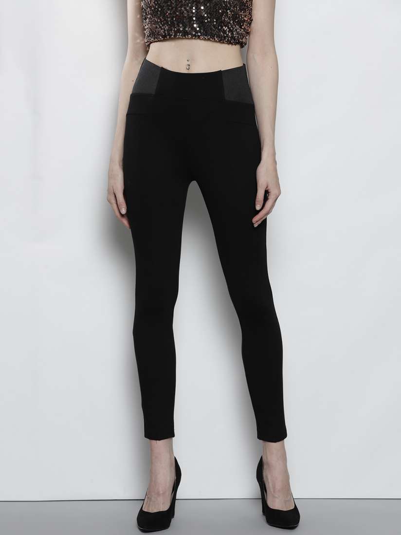 Buy DOROTHY PERKINS Women Petite Black Skinny Fit Solid Treggings Jeggings for Women 7641809 Myntra