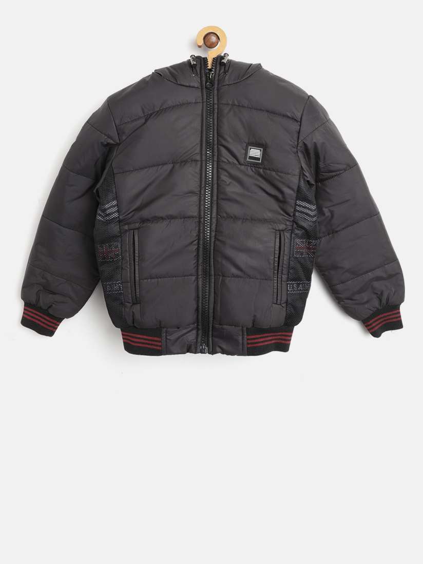 Buy Fort Collins Boys Black Solid Hooded Bomber Jacket Jackets for Boys 7644929 Myntra