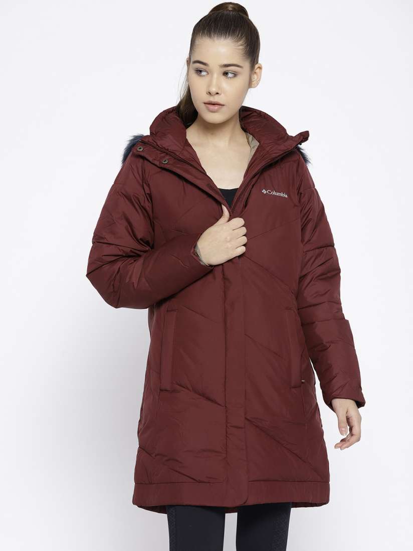Buy Columbia Women Maroon Snow Eclipse Mid Solid Hiking Parka Jacket Jackets for Women 7650478 Myntra