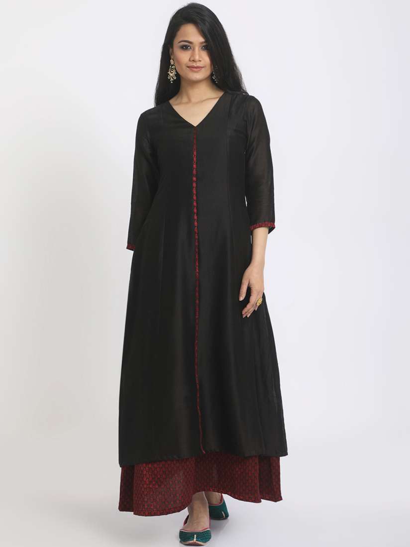 Black maxi dress myntra clearance