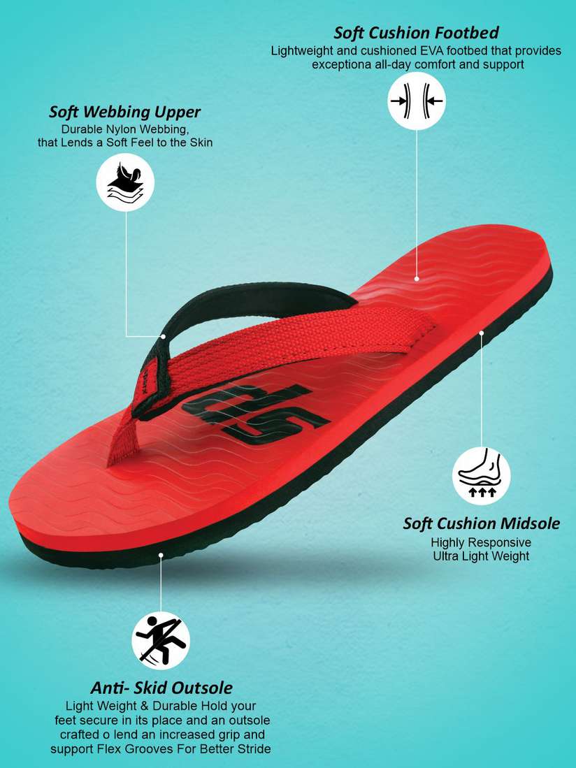 Buy Sparx Men Red \u0026 Black Flip-Flops - Flip Flops for Men 765399 | Myntra