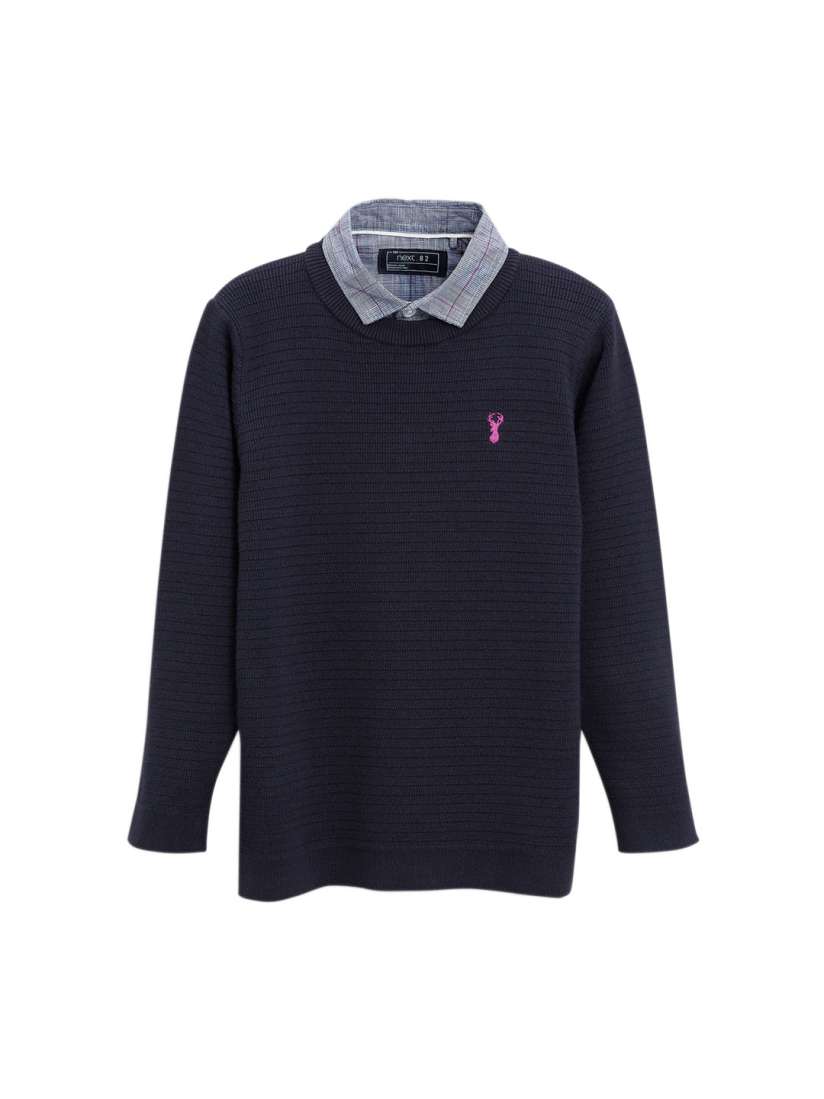Buy next Boys Navy Blue Solid Pullover Sweaters for Boys 7654347 Myntra